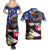 Personalised United States and American Samoa Couples Matching Summer Maxi Dress and Hawaiian Shirt Bald Eagle Rose and Hibiscus Flower - Wonder Print Shop