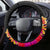 United States and American Samoa Steering Wheel Cover Bald Eagle Rose and Hibiscus Flower