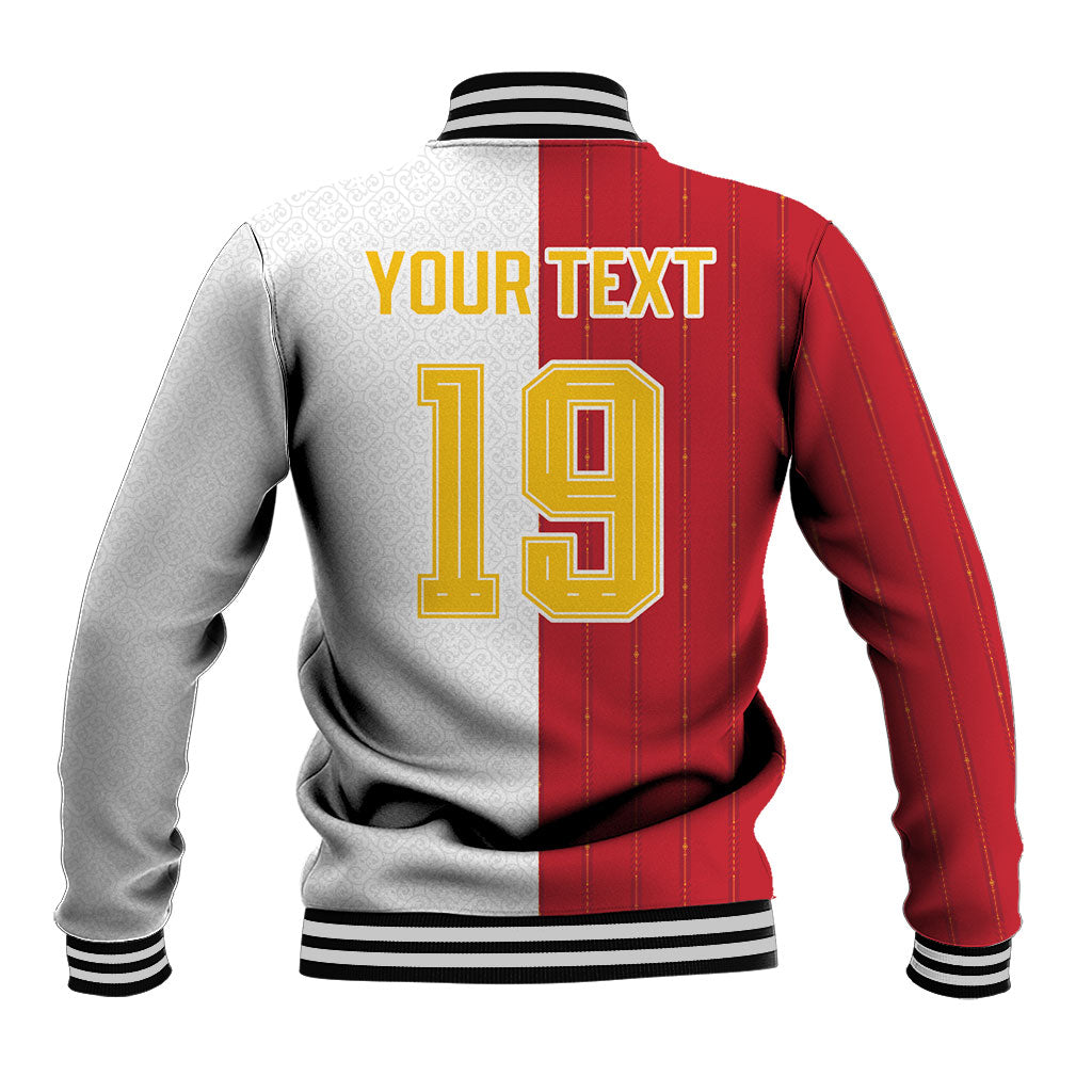 Spain Football 2026 Custom Baseball Jacket La Roja Red and White Split