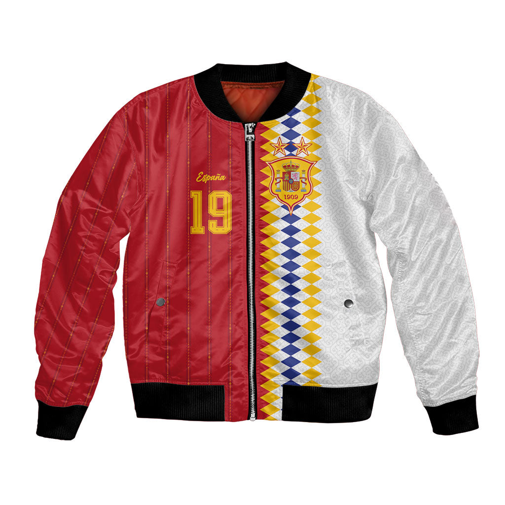 Spain Football 2026 Custom Bomber Jacket La Roja Red and White Split