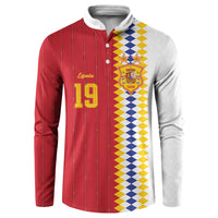 Spain Football 2026 Custom Button Sweatshirt La Roja Red and White Split