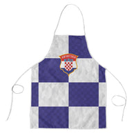Croatia Football Apron Checkerboard Pattern with Glagolitic Script Away Color