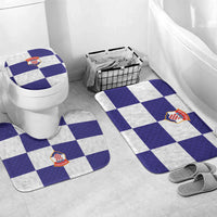 Croatia Football Bathroom Set Checkerboard Pattern with Glagolitic Script Away Color