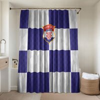 Croatia Football Bathroom Set Checkerboard Pattern with Glagolitic Script Away Color