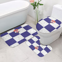 Croatia Football Bathroom Set Checkerboard Pattern with Glagolitic Script Away Color