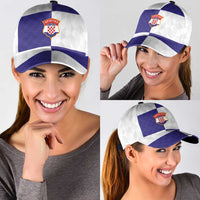 Croatia Football Classic Cap Checkerboard Pattern with Glagolitic Script Away Color