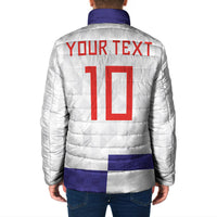 Croatia Football Custom Padded Jacket Checkerboard Pattern with Glagolitic Script Away Color