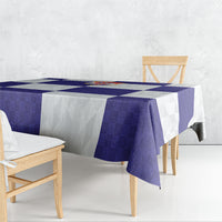Croatia Football Tablecloth Checkerboard Pattern with Glagolitic Script Away Color