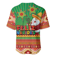 Green baseball jersey with Feliz Navidad graphic, cactus, and aztec border details
