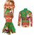 Mexico Couples Matching Mermaid Dress and Long Sleeve Button Shirt Feliz Navidad Aztec Geometric Pattern