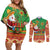 Mexico Couples Matching Off Shoulder Short Dress and Long Sleeve Button Shirt Feliz Navidad Aztec Geometric Pattern