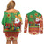 Mexico Couples Matching Off Shoulder Short Dress and Long Sleeve Button Shirt Feliz Navidad Aztec Geometric Pattern