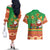 Mexico Couples Matching Off The Shoulder Long Sleeve Dress and Hawaiian Shirt Feliz Navidad Aztec Geometric Pattern