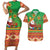 Mexico Couples Matching Short Sleeve Bodycon Dress and Hawaiian Shirt Feliz Navidad Aztec Geometric Pattern