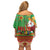 Mexico Family Matching Off Shoulder Short Dress and Hawaiian Shirt Feliz Navidad Aztec Geometric Pattern