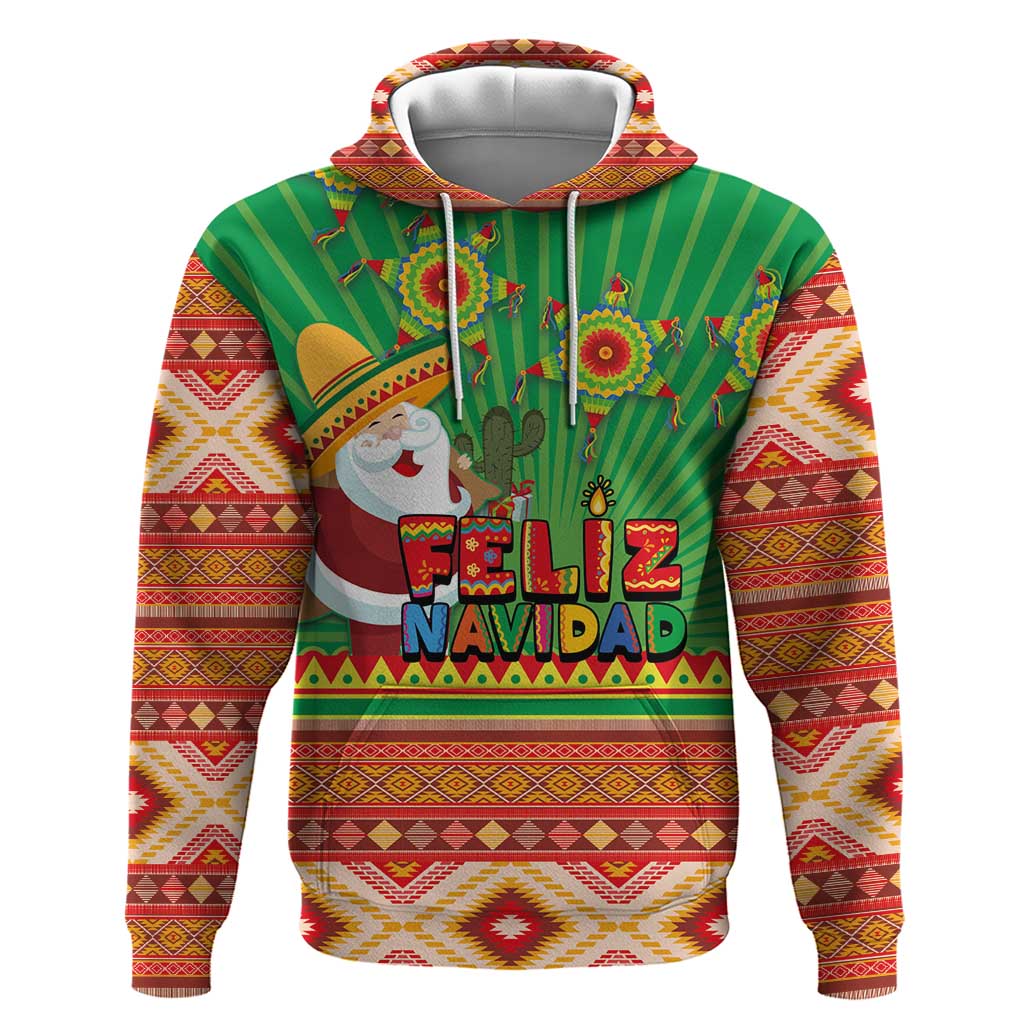 Mexico Hoodie Feliz Navidad Aztec Geometric Pattern