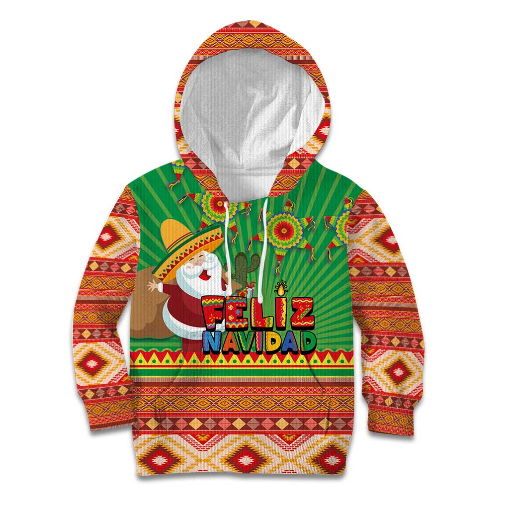 Mexico Kid Hoodie Feliz Navidad Aztec Geometric Pattern