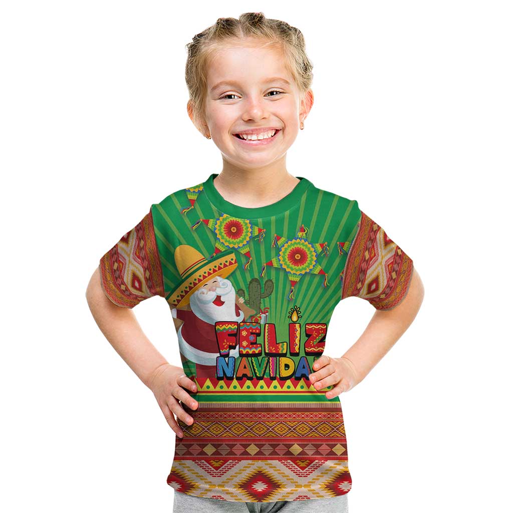 Mexico Kid T Shirt Feliz Navidad Aztec Geometric Pattern