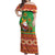 Mexico Off Shoulder Maxi Dress Feliz Navidad Aztec Geometric Pattern