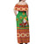 Mexico Off Shoulder Maxi Dress Feliz Navidad Aztec Geometric Pattern