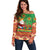 Mexico Off Shoulder Sweater Feliz Navidad Aztec Geometric Pattern - Wonder Print Shop