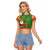 Mexico Raglan Cropped T Shirt Feliz Navidad Aztec Geometric Pattern