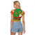 Mexico Raglan Cropped T Shirt Feliz Navidad Aztec Geometric Pattern