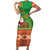 Mexico Short Sleeve Bodycon Dress Feliz Navidad Aztec Geometric Pattern