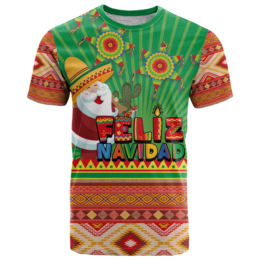 Mexico T Shirt Feliz Navidad Aztec Geometric Pattern