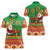 Mexico Women Polo Shirt Feliz Navidad Aztec Geometric Pattern