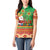 Mexico Women Polo Shirt Feliz Navidad Aztec Geometric Pattern