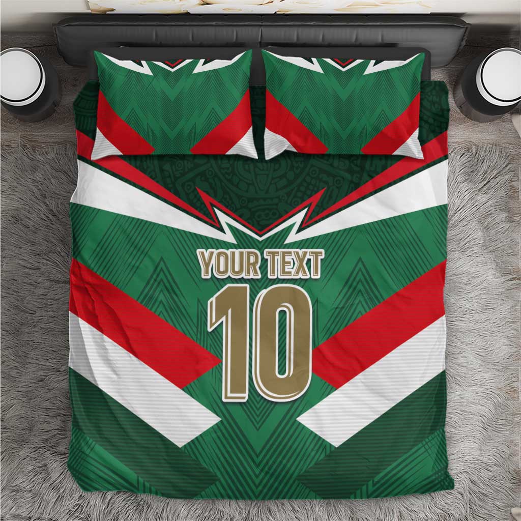 Mexico tricolor football bedding set with green-red-white graphic and large “10” print
