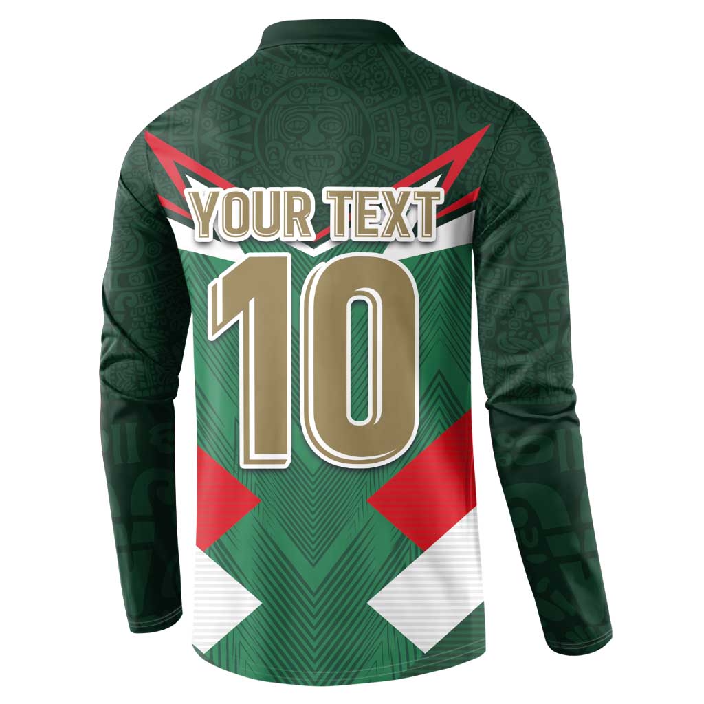 Green Mexico football button sweatshirt back with YOUR TEXT 10 and tricolor X design