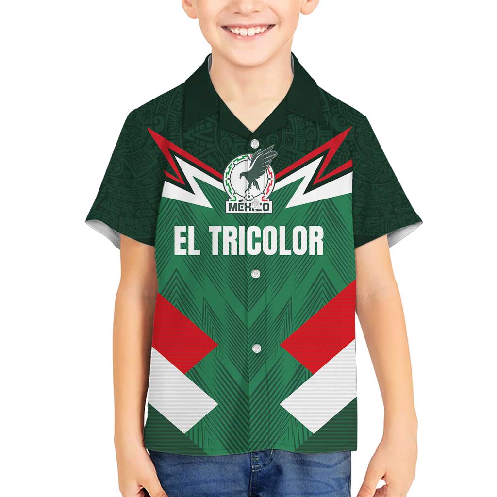 Custom Mexico Football Kid Hawaiian Shirt El Tricolor 2024