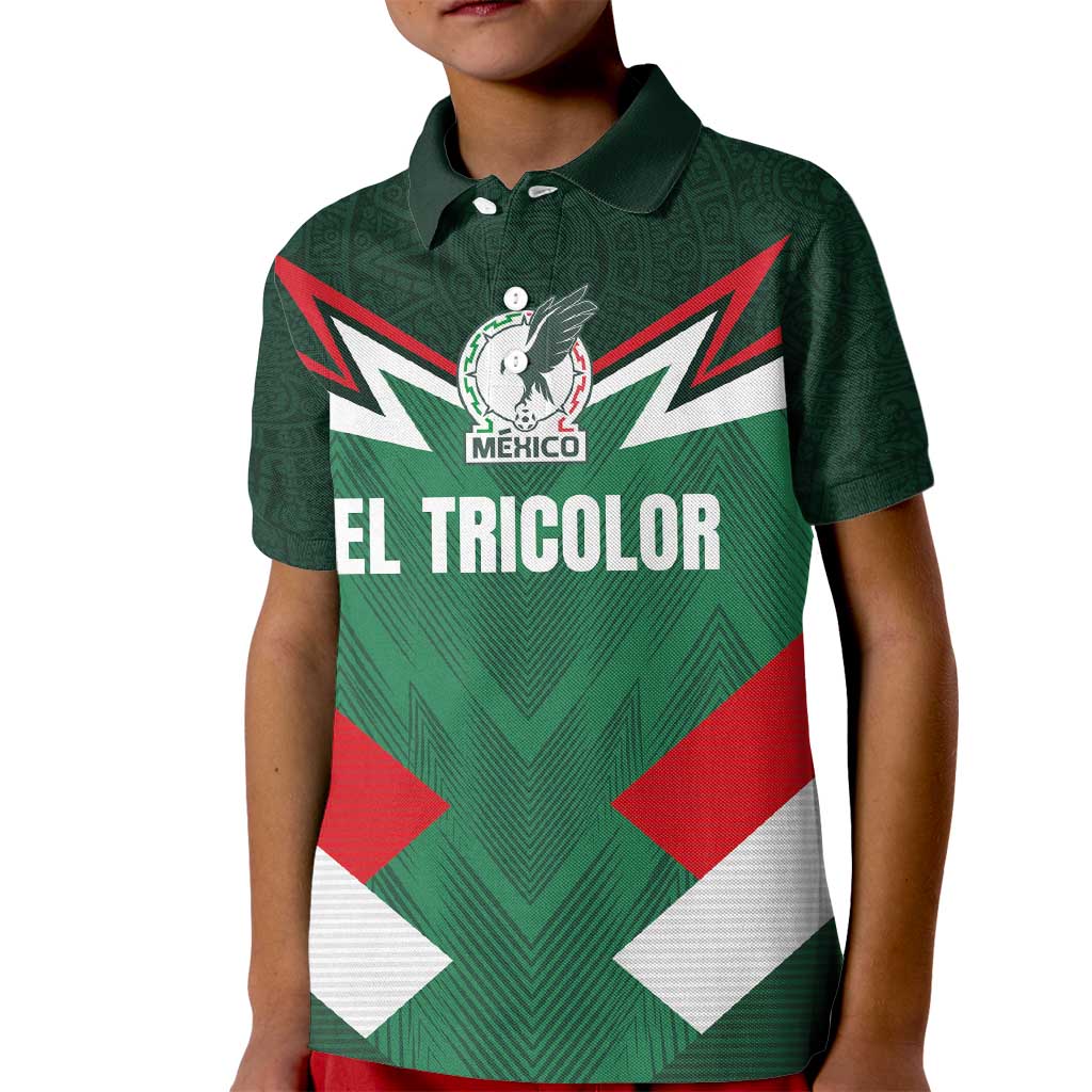 Custom Mexico Football Kid Polo Shirt El Tricolor 2024