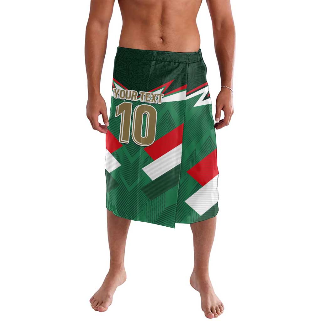 Green patterned football-style sarong shorts with red and white accents, number 10