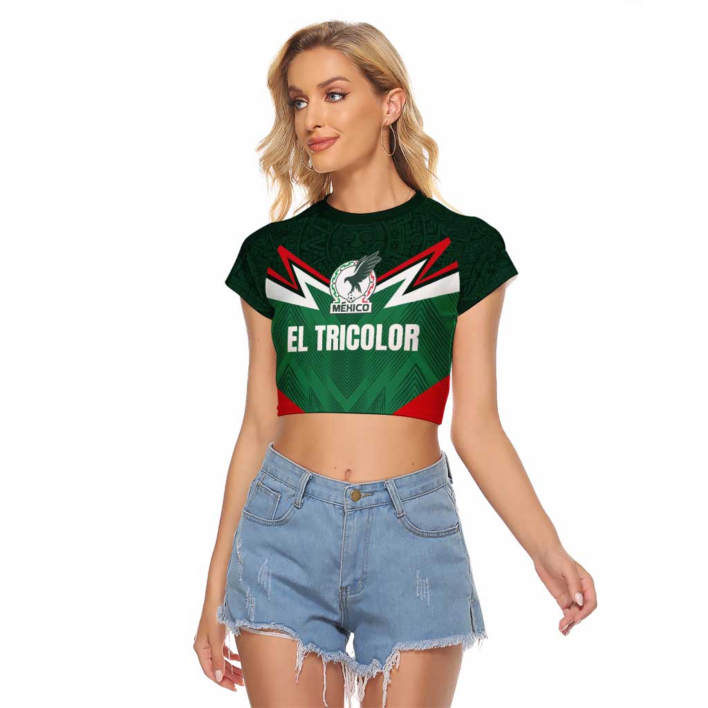 Custom Mexico Football Raglan Cropped T Shirt El Tricolor 2024