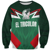 Green Mexico football sweatshirt with El Tricolor graphic and crest logo