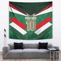 Custom Mexico football tapestry with green, white, red tricolor chevrons and 'YOUR TEXT 10'