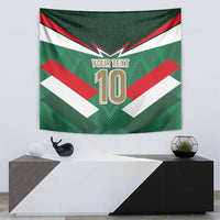 Mexico football tapestry showing green, white, red V chevrons and centered 'YOUR TEXT 10'