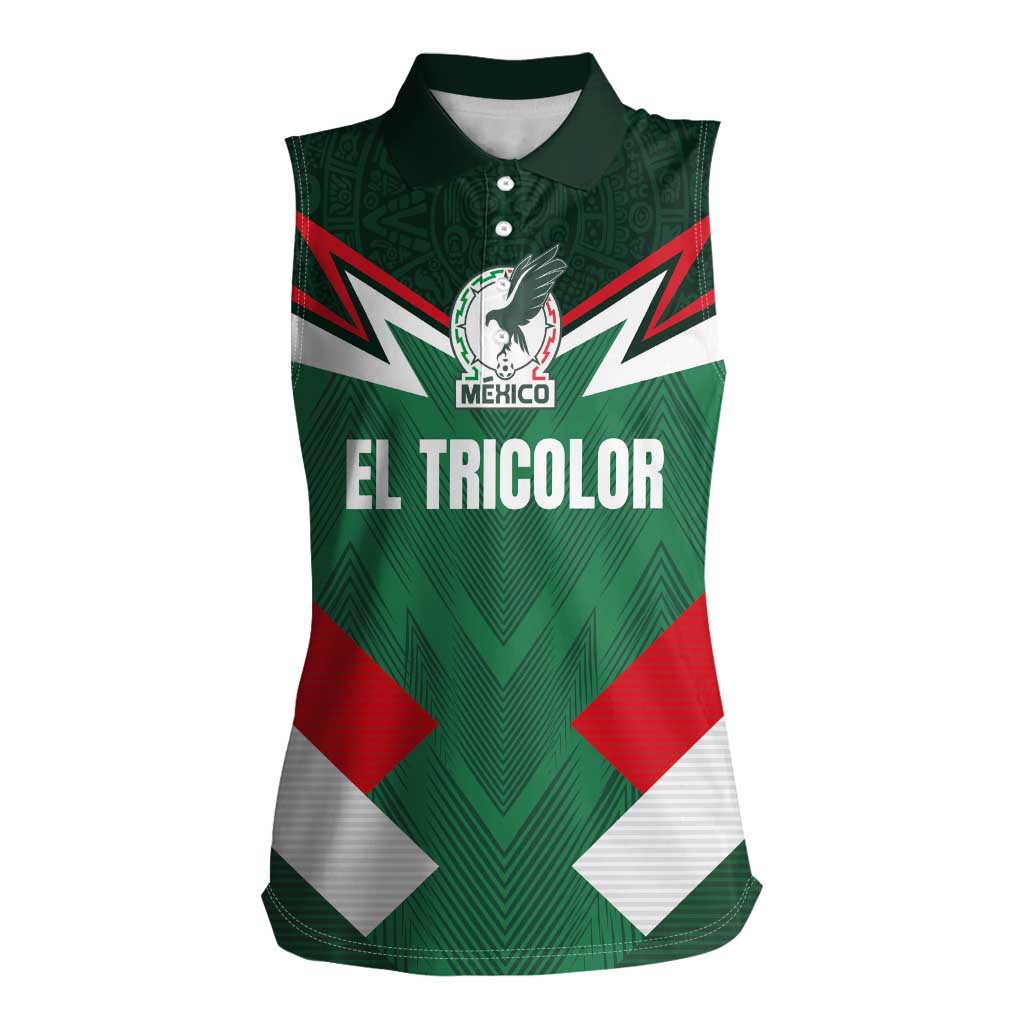 Custom Mexico Football Women Sleeveless Polo Shirt El Tricolor 2024