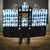 Bavaria Traditional Lederhosen Costume Hooded Blanket Bavaria Emblem - Blue Plaid Pattern with Edelweiss Flowers