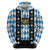 Bavaria Traditional Lederhosen Costume Hoodie Bavaria Emblem - Blue Plaid Pattern with Edelweiss Flowers - Wonder Print Shop