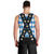 Bavaria Traditional Lederhosen Costume Men Tank Top Bavaria Emblem - Blue Plaid Pattern with Edelweiss Flowers