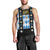 Bavaria Traditional Lederhosen Costume Men Tank Top Bavaria Emblem - Blue Plaid Pattern with Edelweiss Flowers