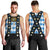 Bavaria Traditional Lederhosen Costume Men Tank Top Bavaria Emblem - Blue Plaid Pattern with Edelweiss Flowers