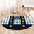 Bavaria Traditional Lederhosen Costume Round Carpet Bavaria Emblem - Blue Plaid Pattern with Edelweiss Flowers - Wonder Print Shop