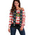 Bavaria Traditional Lederhosen Costume Off Shoulder Sweater Bavaria Emblem -  Red Plaid Pattern with Edelweiss Flowers