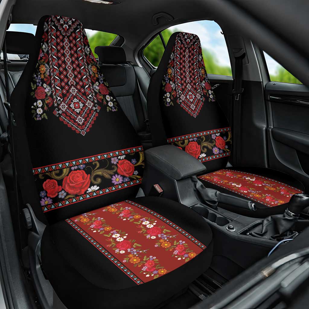 Traditional Romanian Costume - Costum Popular Car Seat Cover Traditional Romanian Motif and Folk Floral Embroidery Style