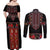 Traditional Romanian Costume - Costum Popular Couples Matching Off Shoulder Maxi Dress and Long Sleeve Button Shirt Traditional Romanian Motif and Folk Floral Embroidery Style